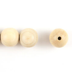 Bead, Preciosa Czech Wood Beads, 5mm Round - Natural (Hole Size: 1.8mm)