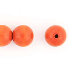 Bead, Preciosa Czech Wood Beads, 6mm Round  - Orange (Hole Size 1.8mm)
