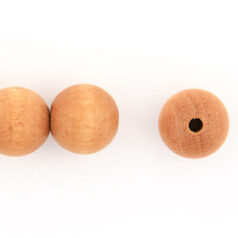Bead, Preciosa Czech Wood Beads, 6mm Round  - Light Brown (Hole Size 1.8mm)