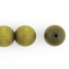 Bead, Preciosa Czech Wood Beads, 6mm Round  - Khaki (Hole Size 1.8mm)