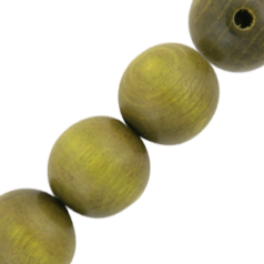 Bead, Preciosa Czech Wood Beads, 8mm Round - Khaki (Hole Size 2mm)