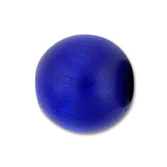 Bead, Preciosa Czech Wood Beads, 12mm Round - Blue (Hole Size 2.5mm)
