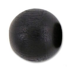 Bead, Preciosa Czech Wood Beads, 16mm Round - Black (Hole Size 2.5mm)