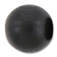 Bead, Preciosa Czech Wood Beads, 18mm Round - Black (Hole Size 2.8mm)