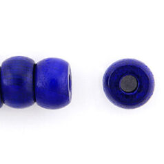 Bead, Preciosa Czech Wood Beads, 5x6mm Crow - Blue (Hole Size 2.5mm)