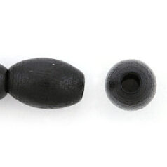 Bead, Preciosa Czech Wood Beads, 9x6mm Oval - Black (Hole Size 2mm)