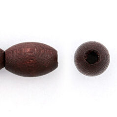 Bead, Preciosa Czech Wood Beads, 9x6mm Oval - Dark Brown (Hole Size 2mm)