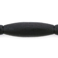 Bead, Preciosa Czech Wood Beads, 20x6mm Oval Tube - Black (Hole Size 2.5mm)