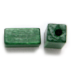 Wood Beads - Made in Germany - 10x5x5mm Rectangular Tube (Hole: 2mm) - Green