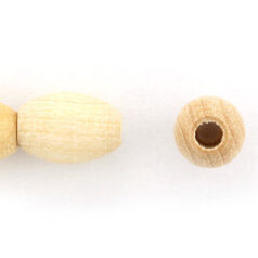 Bead, Preciosa Czech Wood Beads, 6x4mm Oval - Natural (Hole Size 1.2mm)