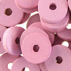 Wood Beads - Made in Germany - 10x2mm Flat Disc (Hole: 2.4mm, thickness: 1.8mm)- Fuchsia