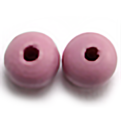 German Wood Beads, 8mm Round (Hole: 2.4mm) - Pink