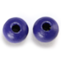 German Wood Beads, 8mm Round (Hole: 2.4mm) - Purple