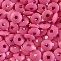 Wood Beads - Made in Germany - 6.2x2.3mm Disc (Hole: 1.4mm) - Pink