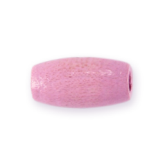German Wood Beads, 8x4.2mm Oval Tube - Pink (Hole: 1.4mm)