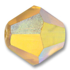 Bead, Helenski Crystal Art.8001 10mm Bicone - Light Topaz AB