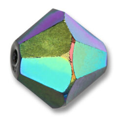 Bead, Helenski Crystal Art.8001 10mm Bicone - Jet Black AB