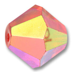 Bead, Helenski Crystal Art.8001 10mm Bicone - Light Siam AB