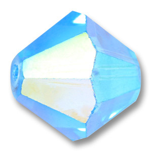 Bead, Helenski Crystal Art.8001 10mm Bicone - Aquamarine AB