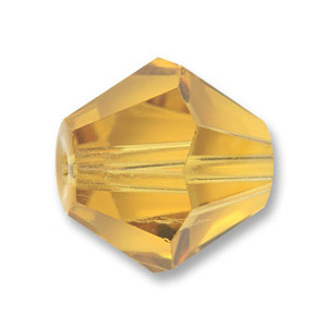 Bead, Helenski Crystal Art.8001 8mm Bicone - Light Topaz
