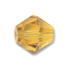 Bead, Helenski Crystal Art.8001 6mm Bicone - Light Topaz