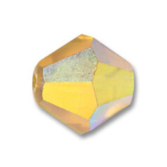 Bead, Helenski Crystal Art.8001 6mm Bicone - Light Topaz AB