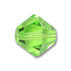Bead, Helenski Crystal Art.8001 6mm Bicone - Peridot Green