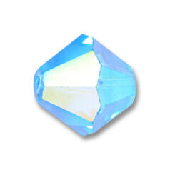 Bead, Helenski Crystal Art.8001 6mm Bicone - Aquamarine AB