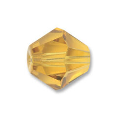 Bead, Helenski Crystal Art.8001 5mm Bicone - Light Topaz
