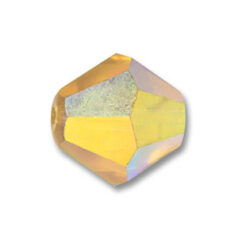 Bead, Helenski Crystal Art.8001 5mm Bicone - Light Topaz AB