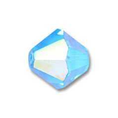 Bead, Helenski Crystal Art.8001 4mm Bicone - Aquamarine AB