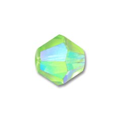 Bead, Helenski Crystal Art.8001 3mm Bicone - Peridot AB Green