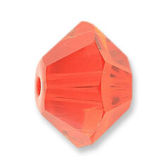 Bead, Helenski Crystal Art.8012 6x8mm Donut - Light Siam