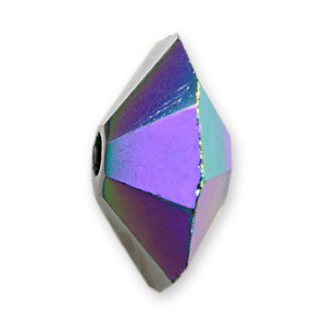 Bead, Helenski Crystal Art.8012 4x8mm Donut - Jet Black AB