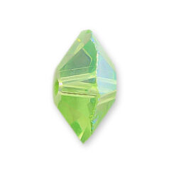 Bead, Helenski Crystal Art.8012 3x6mm Donut - Peridot AB Green