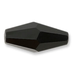 Bead, Helenski Crystal Art.8020 16x8mm Long Bicone - Jet Black
