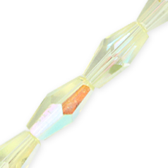 Bead, Helenski Crystal Art.8020 16x8mm Long Bicone - Jonquil AB