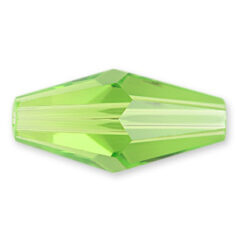 Bead, Helenski Crystal Art.8020 16x8mm Long Bicone - Peridot Green