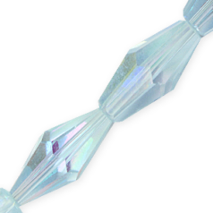 Bead, Helenski Crystal Art.8020 16x8mm Long Bicone - Light Sapphire AB