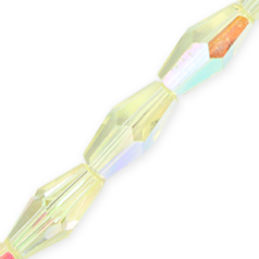 Bead, Helenski Crystal Art.8020 12x6mm Long Bicone - Jonquil AB