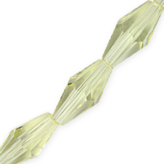Bead, Helenski Crystal Art.8020 12x6mm Long Bicone - Jonquil