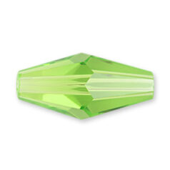 Bead, Helenski Crystal Art.8020 12x6mm Long Bicone - Peridot Green