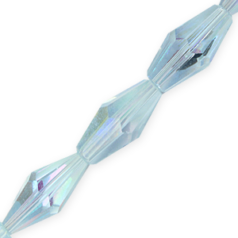 Bead, Helenski Crystal Art.8020 12x6mm Long Bicone - Light Sapphire AB