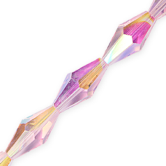 Bead, Helenski Crystal Art.8020 8x4mm Long Bicone - Rosaline AB