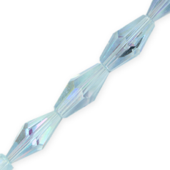 Bead, Helenski Crystal Art.8020 8x4mm Long Bicone - Light Sapphire AB