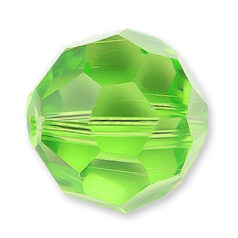 Bead, Helenski Crystal Art.8030 10mm Round - Peridot Green
