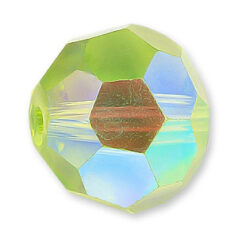 Bead, Helenski Crystal Art.8030 10mm Round - Light Olivine AB
