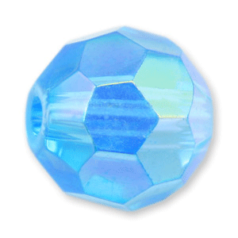 Bead, Helenski Crystal Art.8030 10mm Round - Aquamarine AB