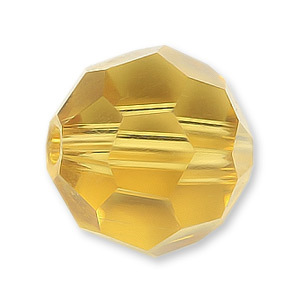 Bead, Helenski Crystal Art.8030 8mm Round - Light Topaz