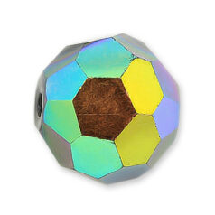 Bead, Helenski Crystal Art.8030 8mm Round - Jet Black AB